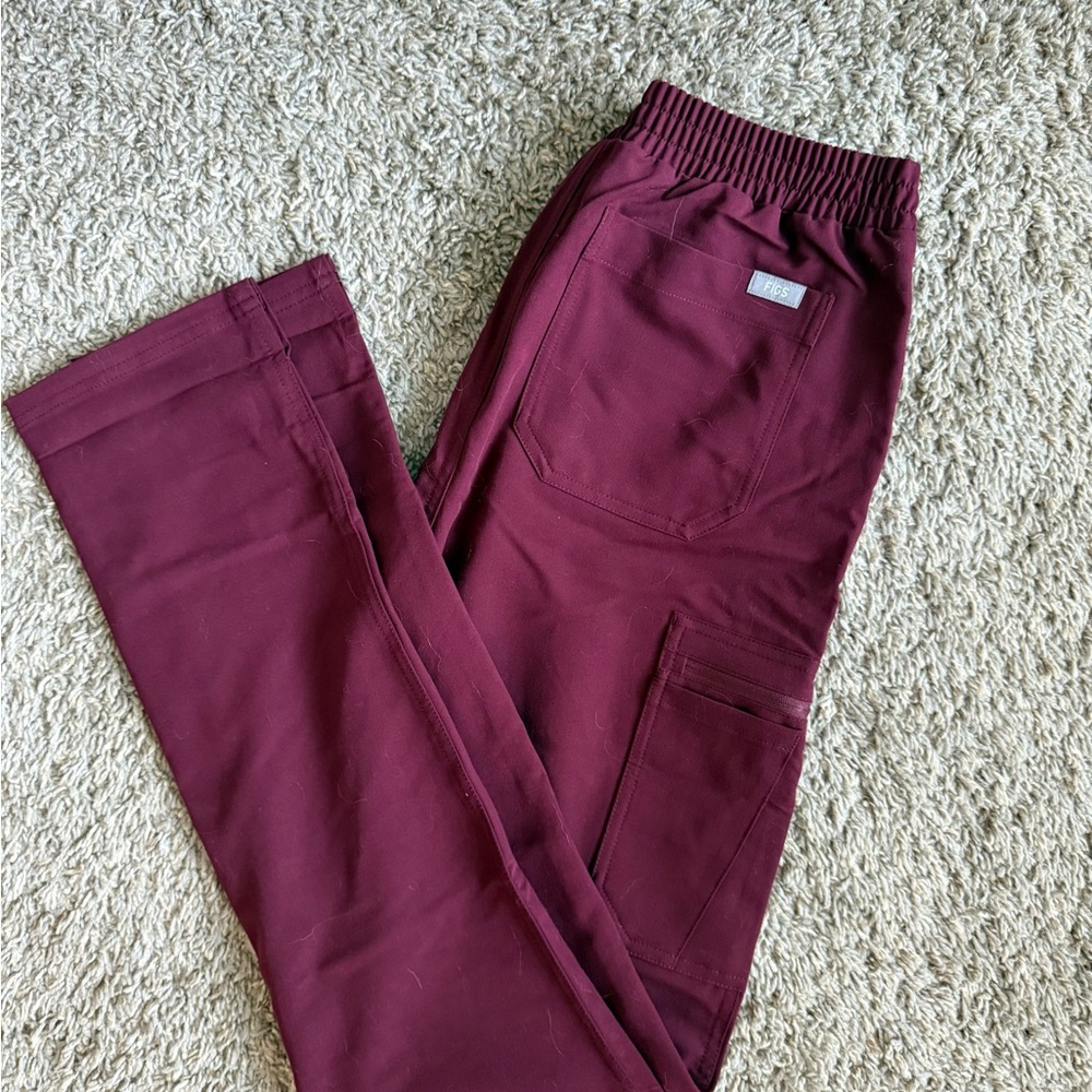 Figs Burgundy Yola Scrub Pants